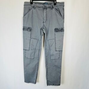 Jet Lag Woven Cargo Pants Mens 36x30 Dark Gray Straight Grunge Y2K 90s‎ Casual